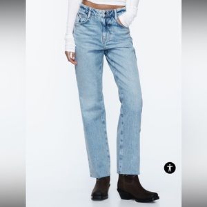 Zara High Rise Straight Leg Jean